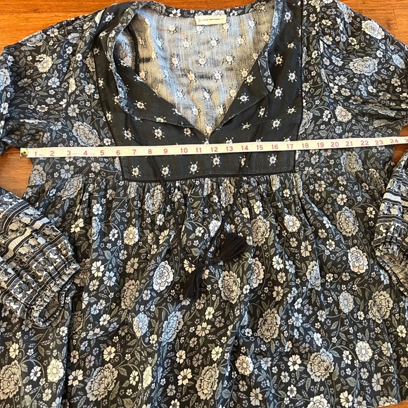Lucky Brand Long Sleeve Peasant Blouse black and white Sz 2xl - Picture 9 of 10